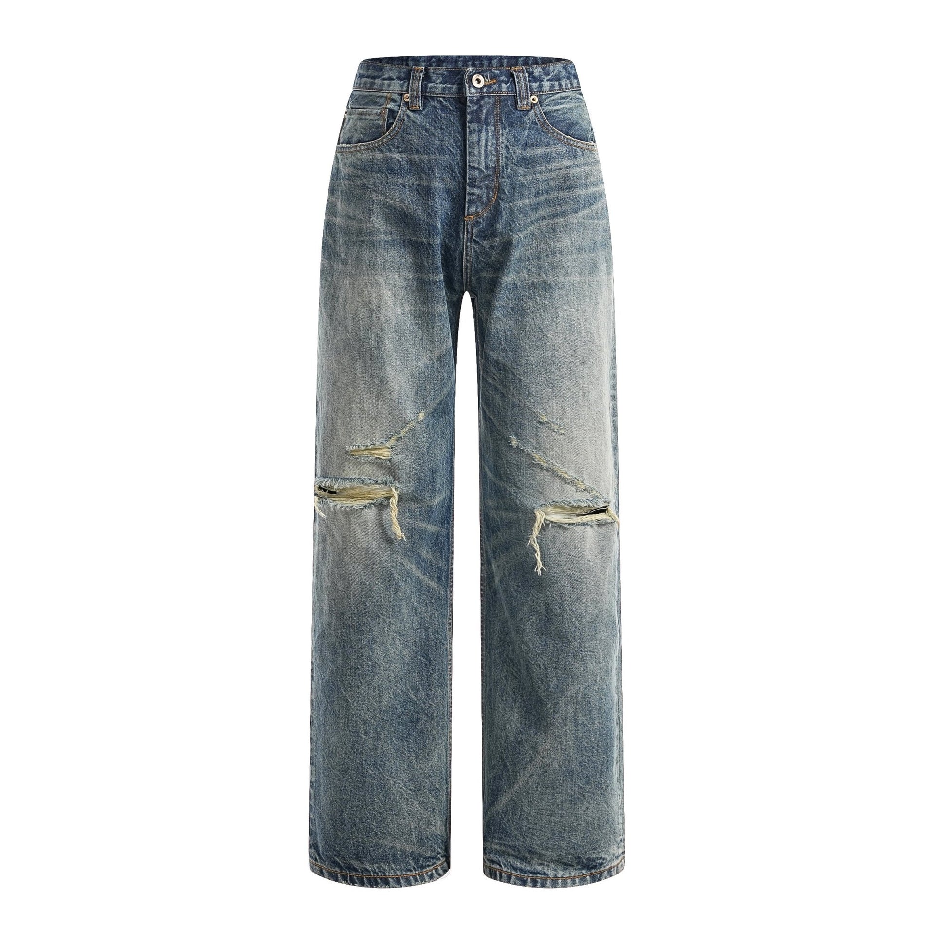 【Pre - Order】1995 Distressed Washed Selvage Straight Leg Jeans - Full House Denim & Workshop