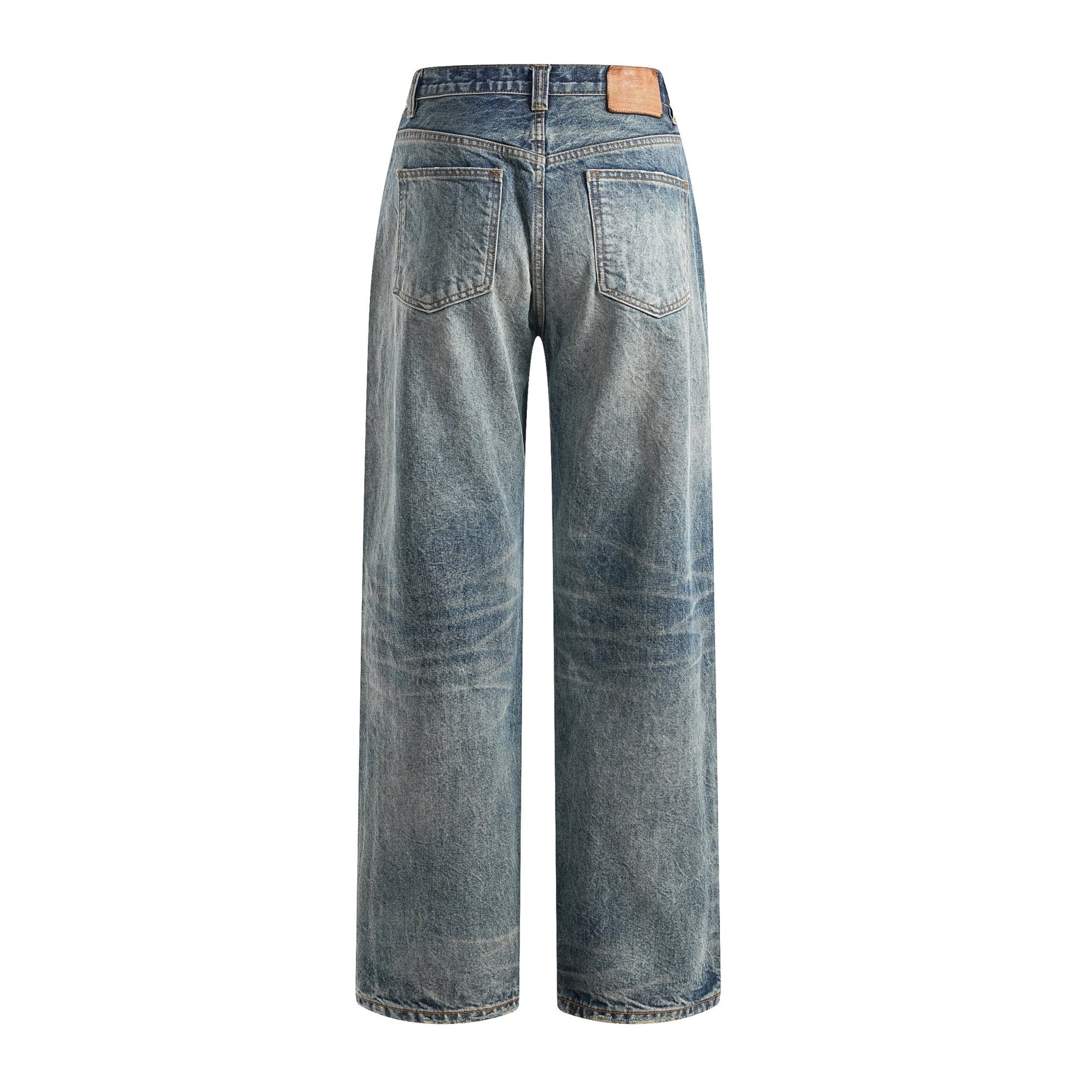 【Pre - Order】1995 Distressed Washed Selvage Straight Leg Jeans - Full House Denim & Workshop