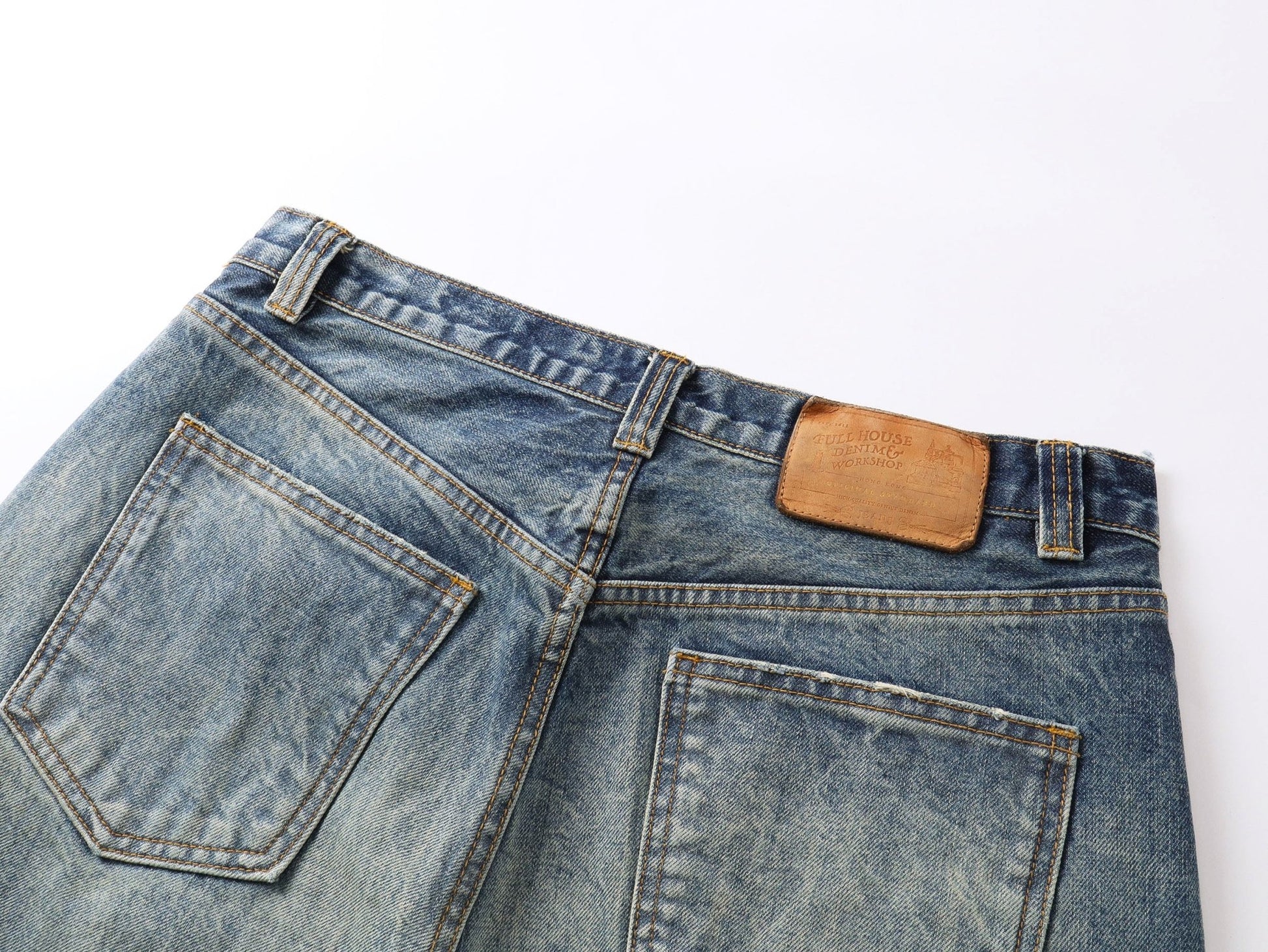 【Pre - Order】1995 Distressed Washed Selvage Straight Leg Jeans - Full House Denim & Workshop