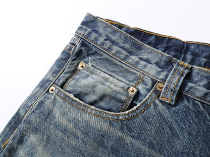 【Pre - Order】1995 Distressed Washed Selvage Straight Leg Jeans - Full House Denim & Workshop