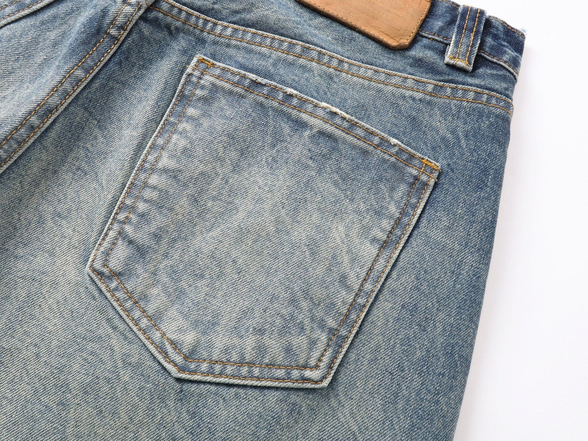 【Pre - Order】1995 Distressed Washed Selvage Straight Leg Jeans - Full House Denim & Workshop