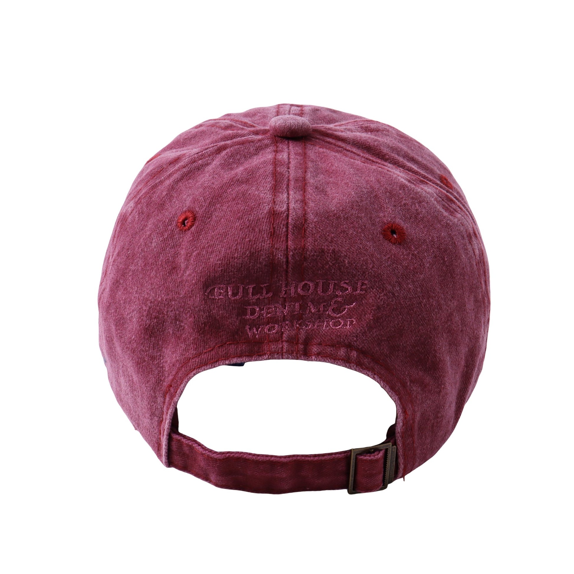 【Red】Full - Embroidery Stone Washed Cap - Full House Denim & Workshop