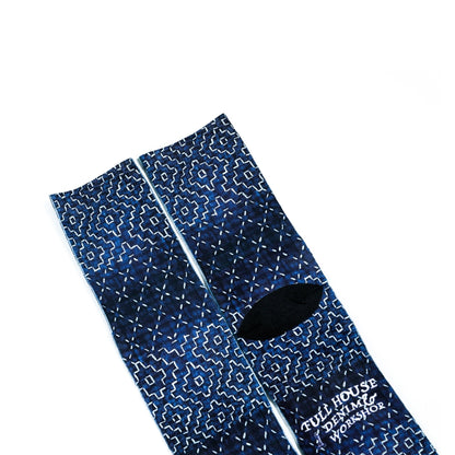 Sashiko Pattern Digital Print Socks - Full House Denim & Workshop