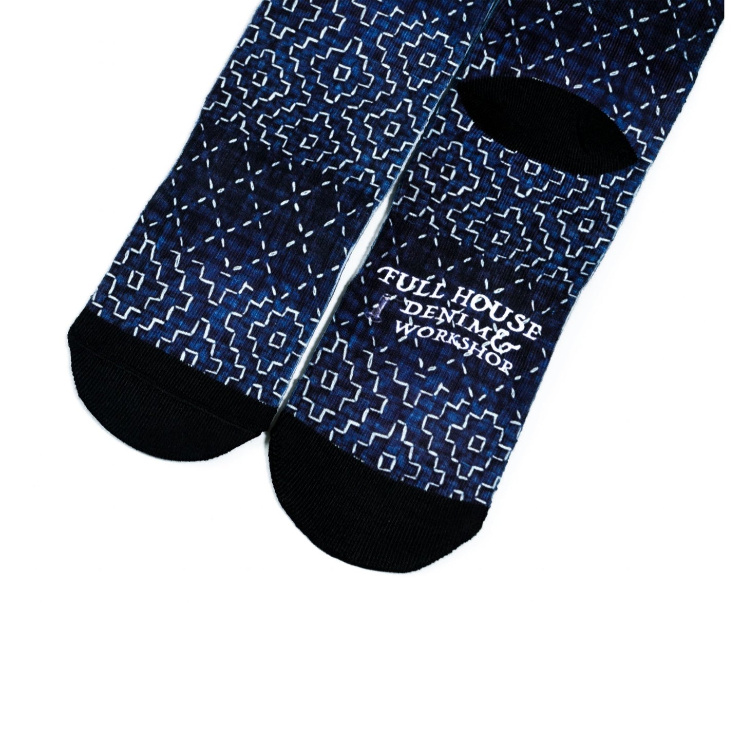 Sashiko Pattern Digital Print Socks - Full House Denim & Workshop