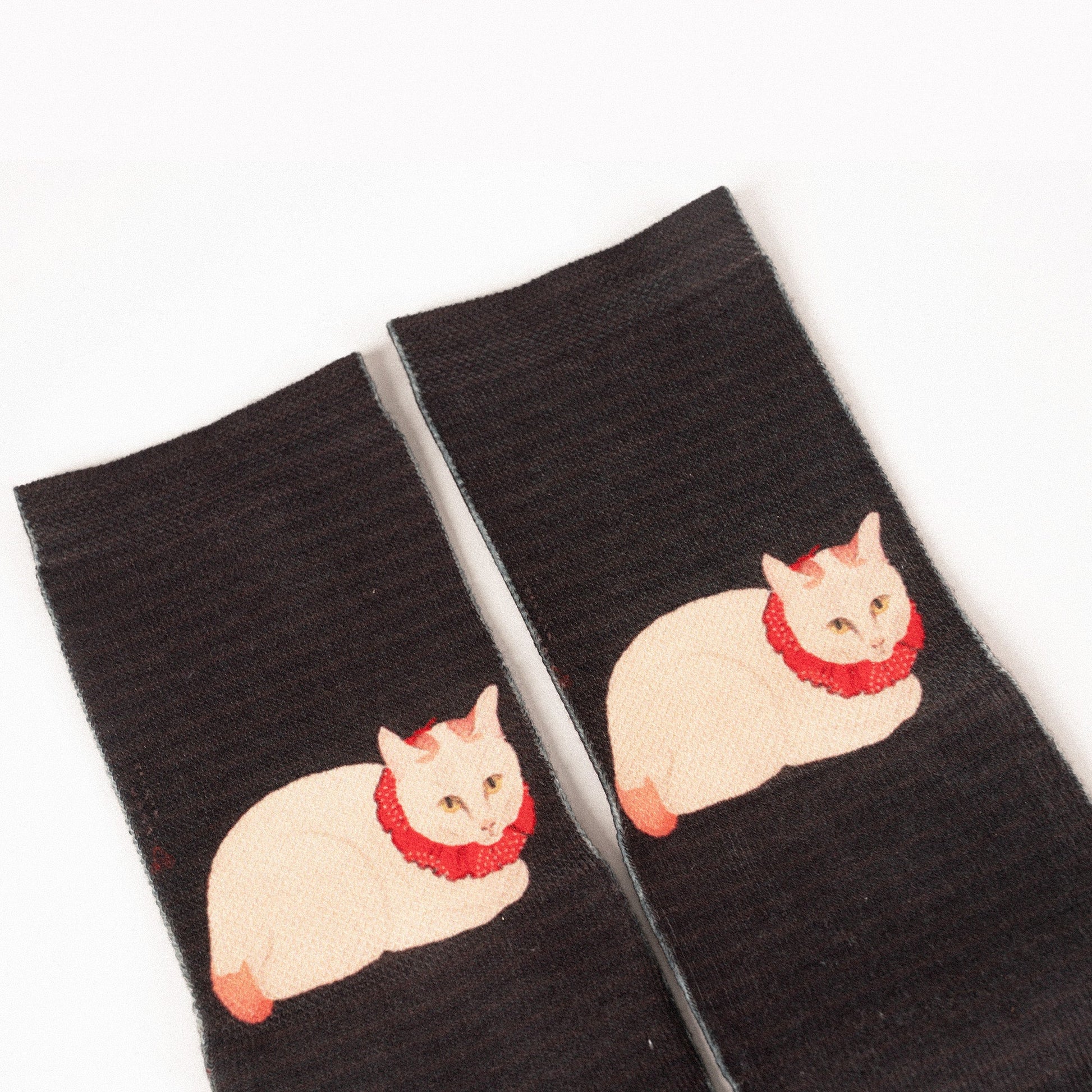 Ukiyo - e Cats Socks 白寝子猫靴下 - Full House Denim & Workshop