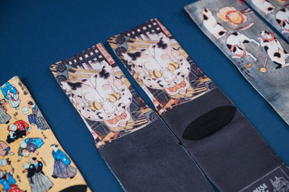 Ukiyo - e Cats Socks 猫(ねこ)靴下 - Full House Denim & Workshop