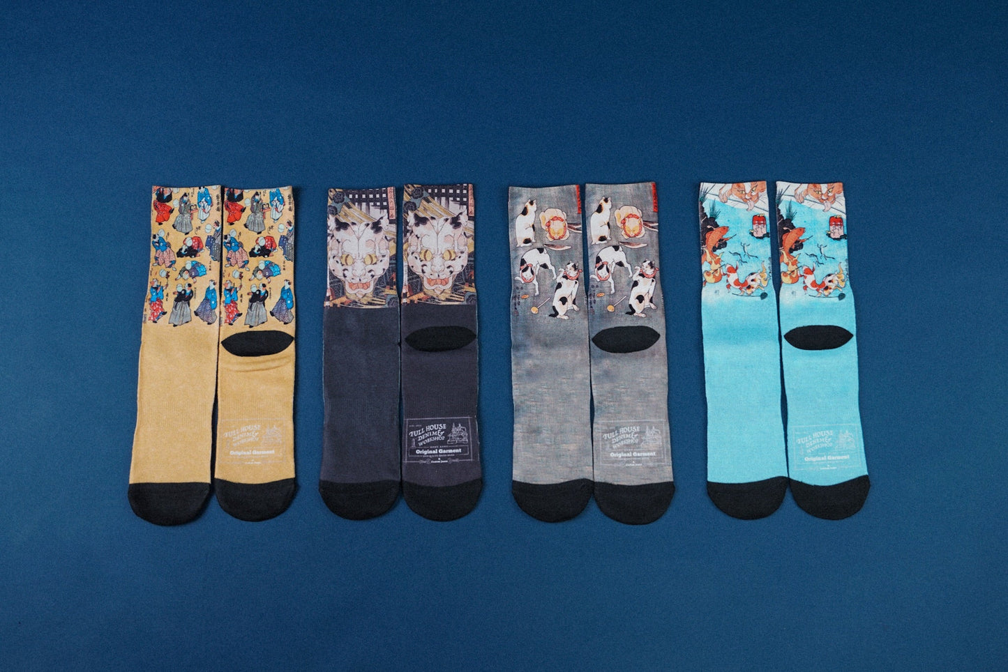 Ukiyo - e Cats Socks 猫(ねこ)靴下 - Full House Denim & Workshop