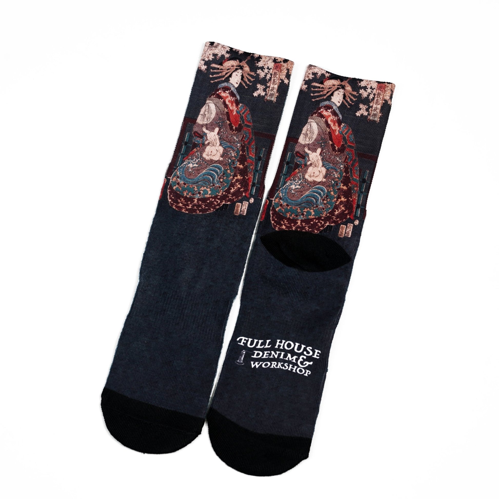 Ukiyo - e Lady Socks 花競廓夜櫻靴下 - Full House Denim & Workshop