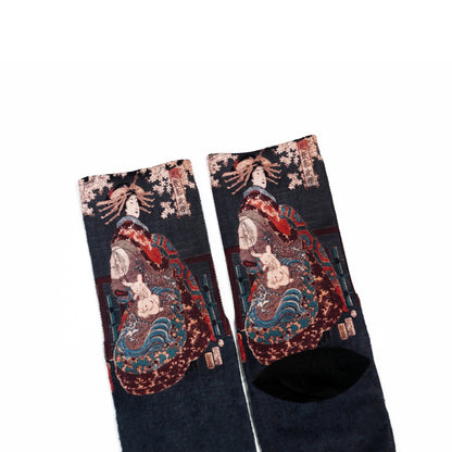 Ukiyo - e Lady Socks 花競廓夜櫻靴下 - Full House Denim & Workshop