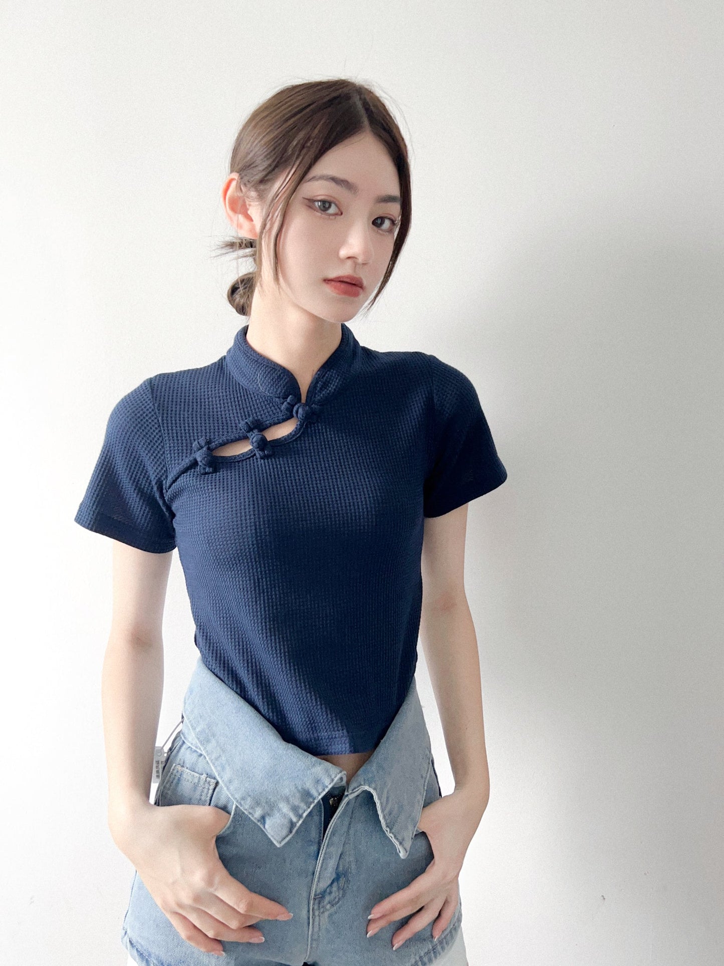 Waffle KF Crop Tee - Full House Denim & Workshop