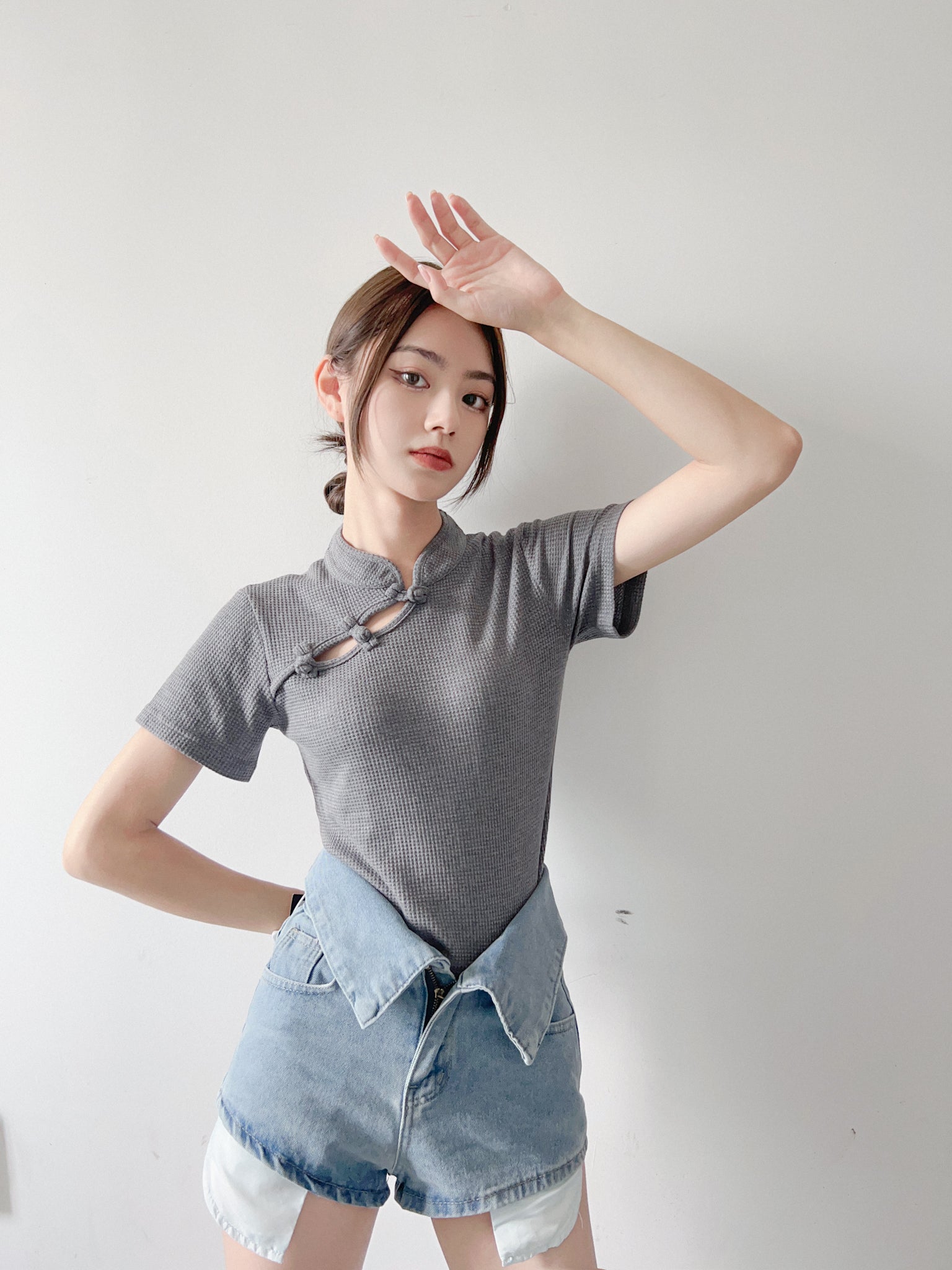 Waffle KF Crop Tee - Full House Denim & Workshop