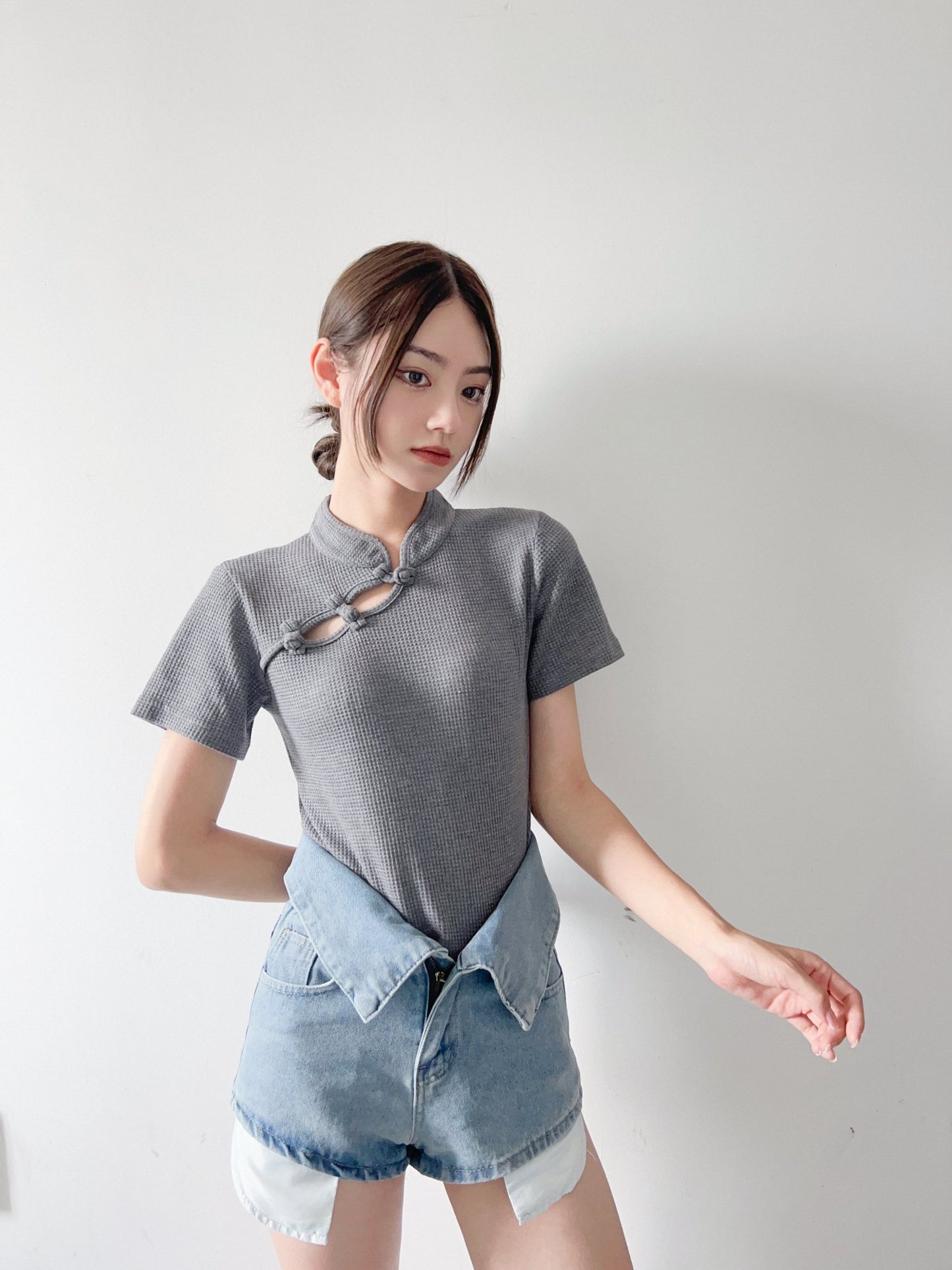 Waffle KF Crop Tee - Full House Denim & Workshop