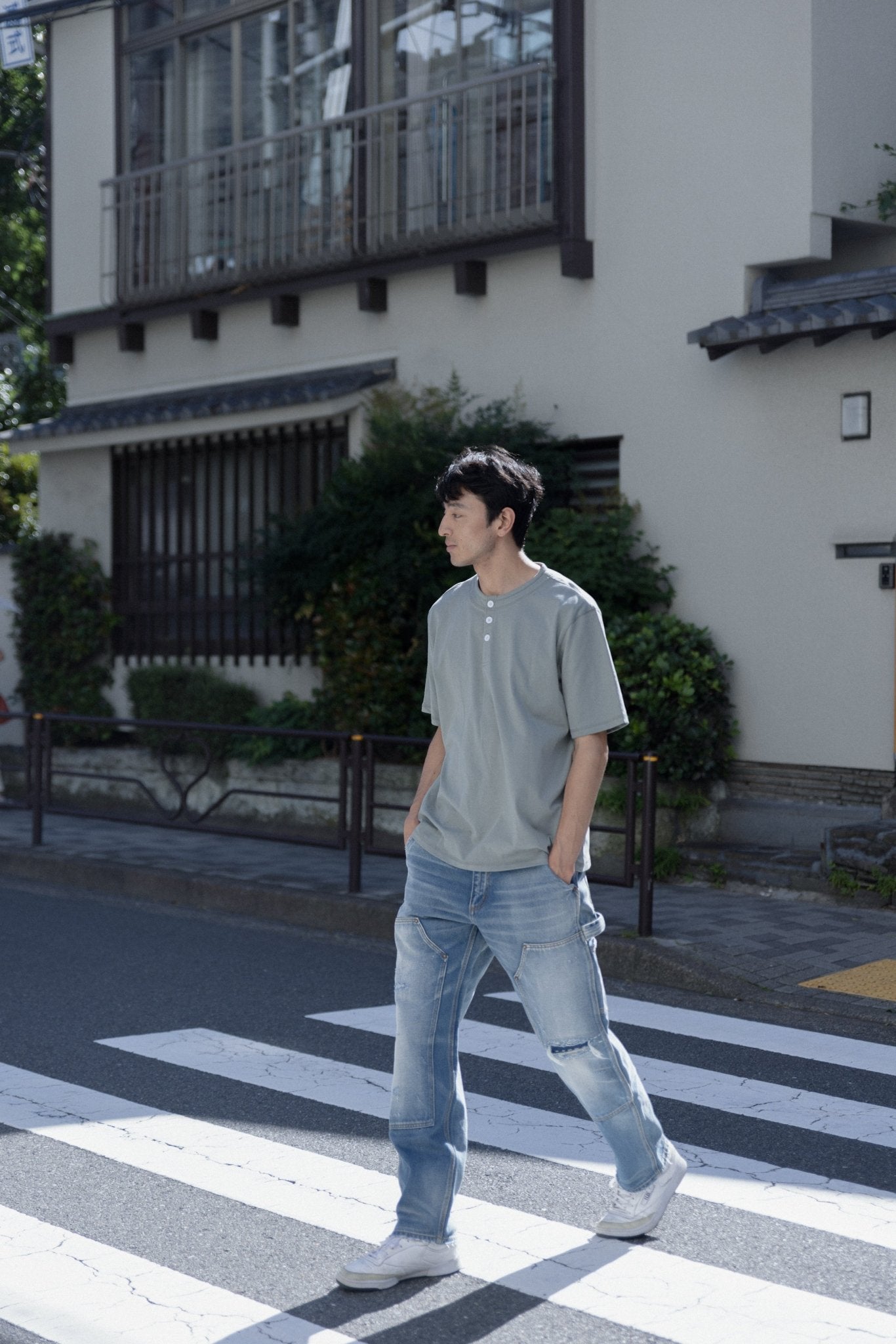 【二代目】Washi Paper Yarn Blended Henley T-Shirt 和紙紗混紡高密棉亨利領T-Shirt - Full House Denim & Workshop