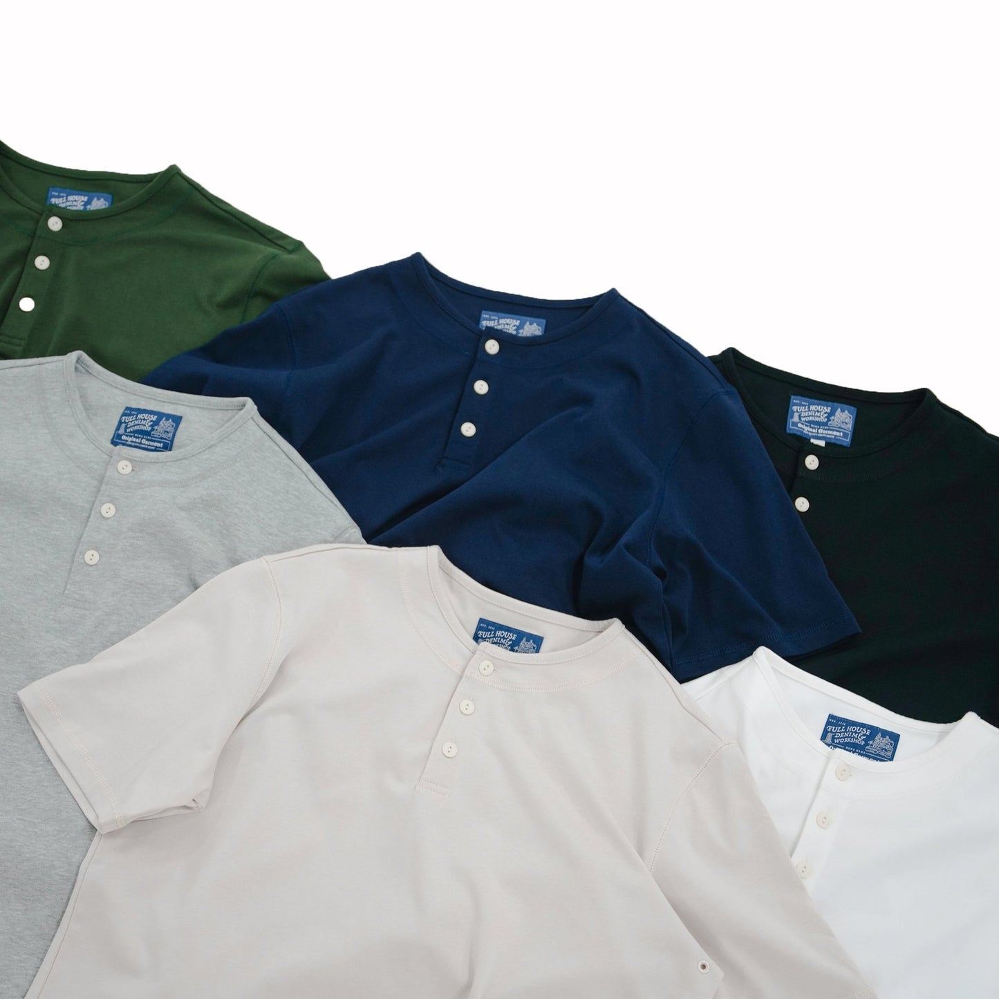 【二代目】Washi Paper Yarn Blended Henley T-Shirt 和紙紗混紡高密棉亨利領T-Shirt - Full House Denim & Workshop