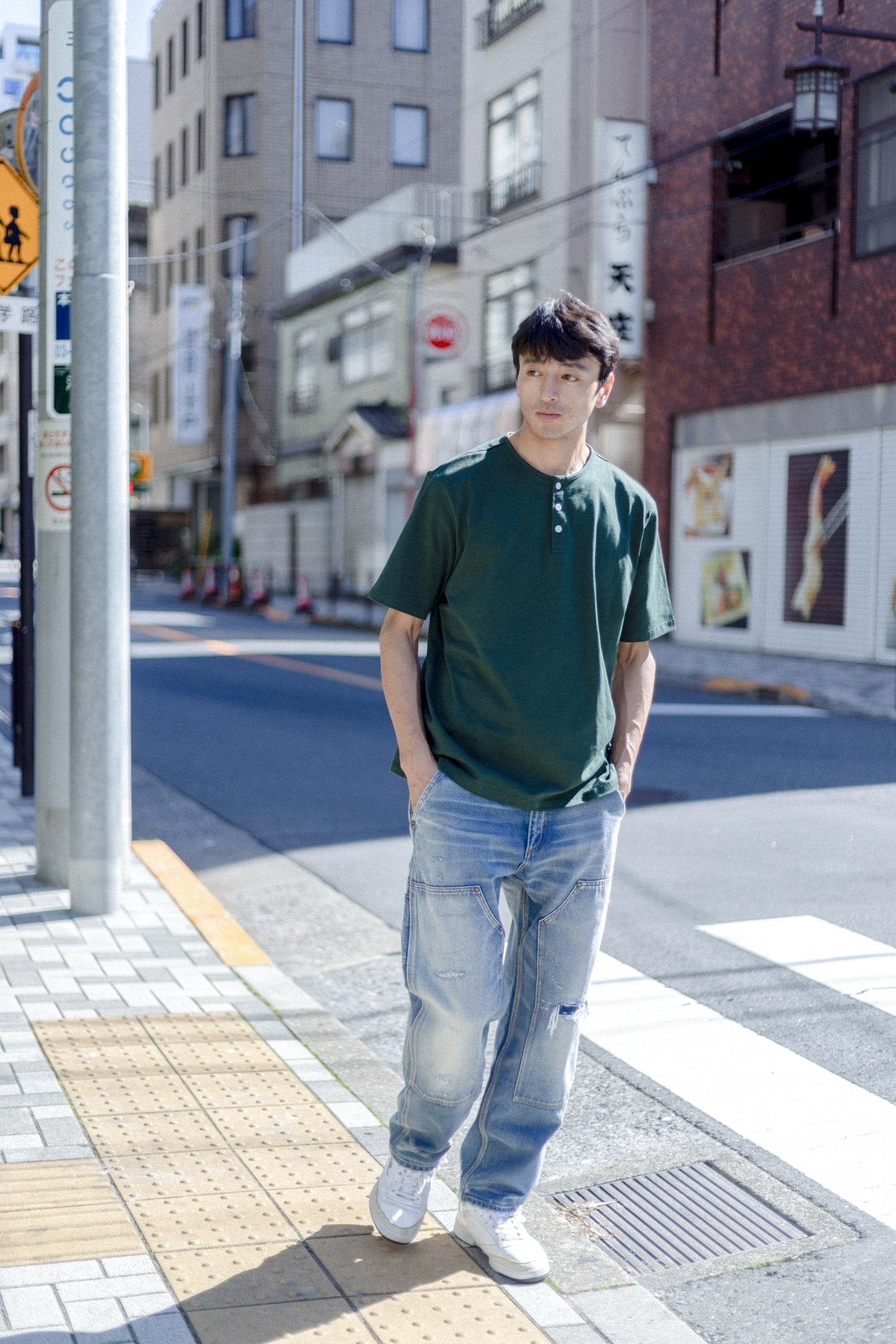 【二代目】Washi Paper Yarn Blended Henley T-Shirt 和紙紗混紡高密棉亨利領T-Shirt - Full House Denim & Workshop